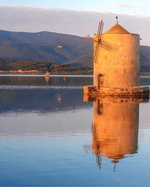 Die Lagune von Orbetello un Oase Burano